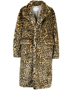 Однобортное пальто с леопардовым принтом Toga pulla