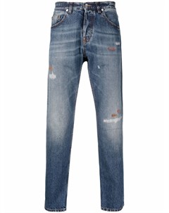 Узкие джинсы с эффектом потертости Eleventy