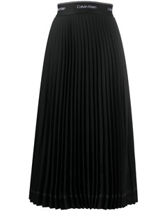 Плиссированная юбка с логотипом на поясе Calvin klein
