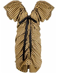 Клетчатое платье с объемными рукавами Philosophy di lorenzo serafini