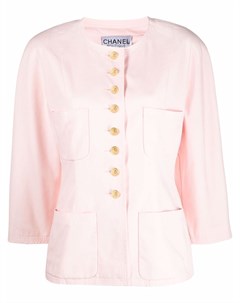 Однобортный пиджак 1980 х годов с логотипом CC Chanel pre-owned