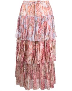 Многослойная юбка с цветочным принтом Zimmermann