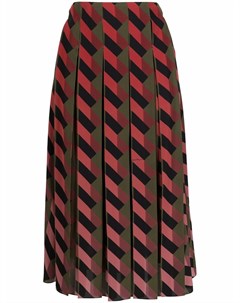 Плиссированная юбка с геометричным принтом Salvatore ferragamo