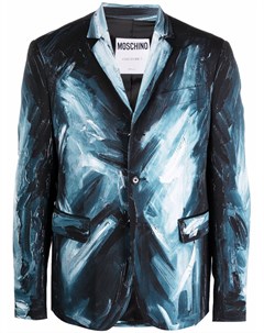 Однобортный пиджак с принтом Moschino