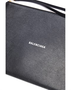 Черный клатч папка из кожи Balenciaga
