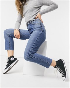 Синие джинсы прямого кроя New look