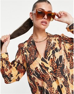 Разноцветная блузка с принтом жирафов от комплекта & other stories