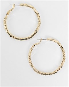 Золотистые серьги кольца с крученым дизайном French connection