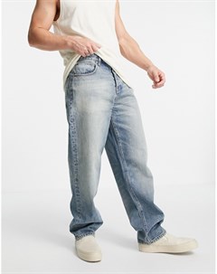 Классические американские джинсы свободного кроя синего выбеленного оттенка Cone Mill Denim Asos design
