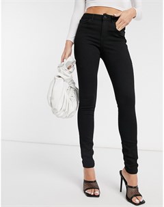 Черные зауженные джинсы с завышенной талией Vero moda