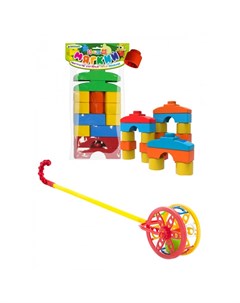 Развивающая игрушка Мягкий конструктор для малышей Кнопик 14 деталей Каталка Колесо Тебе-игрушка