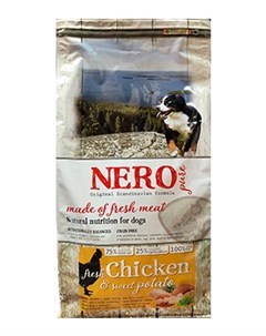 Беззерновой корм для взрослых собак со свежим мясом курицы бататом и фруктами 2 5 кг Nero pure