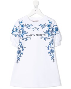 Платье футболка с цветочным принтом Alberta ferretti kids