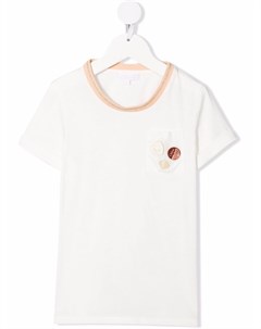 Футболка с нашивкой логотипом Chloé kids