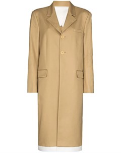 Однобортное пальто с контрастной окантовкой Commission