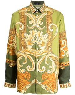 Шелковая рубашка с принтом Barocco Versace