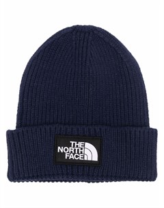 Шапка бини в рубчик с нашивкой логотипом The north face