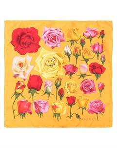 Шелковый платок с цветочным принтом Gucci pre-owned