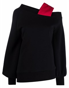 Блузка асимметричного кроя с контрастным ремешком Atu body couture