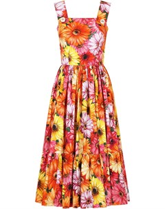 Расклешенное платье с цветочным принтом Dolce&gabbana