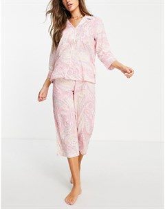 Розовый пижамный комплект с узором Lauren by ralph lauren