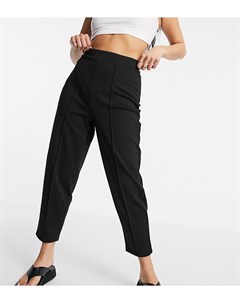 Черные брюки галифе из понте с отделкой в мелкую складочку ASOS DESIGN Petite Asos petite