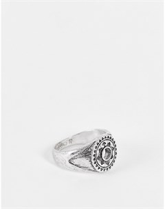 Серебристое кольцо печатка с круглым верхом Classics 77