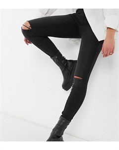Черные зауженные джинсы с рваной отделкой Lexy Dr denim tall