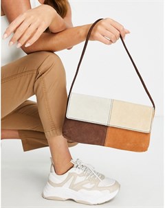 Замшевая сумка на плечо в стиле пэчворк с клапаном Asos design