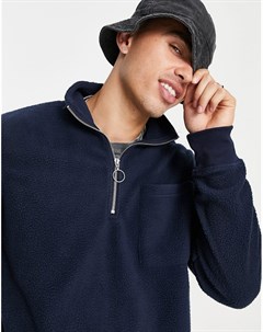 Темно синяя флисовая куртка на короткой молнии Originals Jack & jones