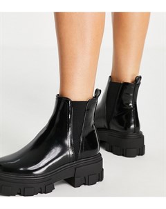 Черные ботинки челси на массивной подошве для широкой стопы Wide Fit Addy Asos design