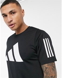 Черная футболка с 3 полосками и логотипом adidas Training Adidas performance