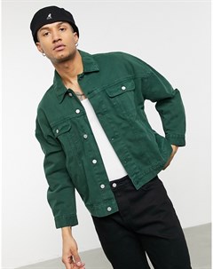 Зеленая джинсовая oversized куртка в стиле вестерн Asos design