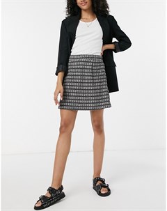 Черная мини юбка в клетку от комплекта Vero moda