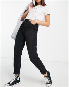 Суженные книзу джинсы черного выбеленного цвета в винтажном стиле Topshop