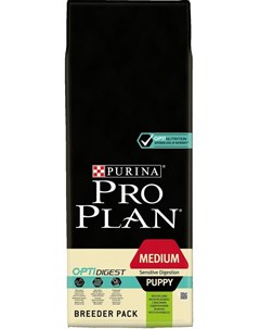Сухой корм Pro Plan для щенков средних пород с чувствительным пищеварением ягненок и рис 18кг Purina pro plan