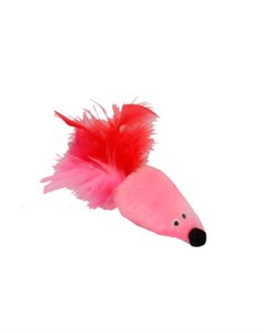 Игрушка для кошек Мышь с мятой розовый мех с хвостом Gosi