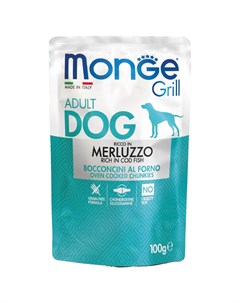 Dog Grill Merluzzo Pouch пауч для взрослых собак с треской 100г Monge