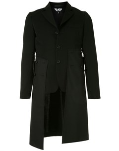 Однобортное многослойное пальто Black comme des garçons