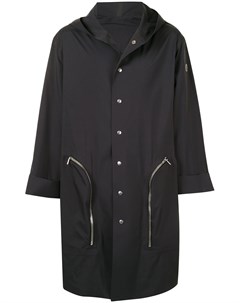 Однобортное пальто Nesbitt с капюшоном Moncler + rick owens