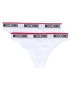 Комплект из двух трусов брифов с логотипом Moschino