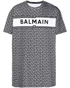 Фактурная футболка с монограммой Balmain
