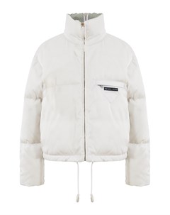 Белая куртка с воротником стойкой Prada