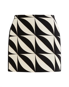 Черно белая юбка с геометрическим принтом David koma