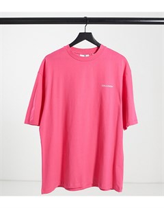 Розовая oversized футболка с логотипом Unisex Collusion