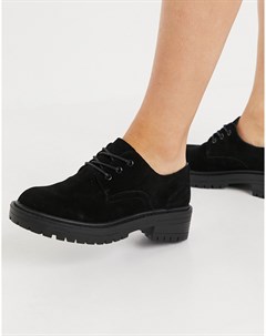 Черные замшевые туфли на шнуровке Topshop