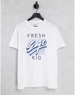 Белая футболка с крупным принтом Fresh ego kid