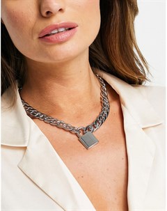 Серебристое ожерелье цепочка с подвеской замочком Weverlaan Aldo