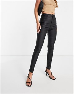 Черные джинсы скинни с покрытием Vero moda