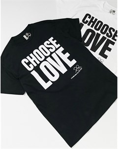 Черная футболка унисекс из органического хлопка с надписью Choose Love Help refugees
